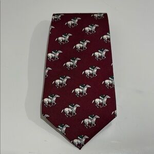 Polo Ralph Lauren Vintage Derby 100% Silk Tie—GREAT!! Horses, racers—Excl. Cond!